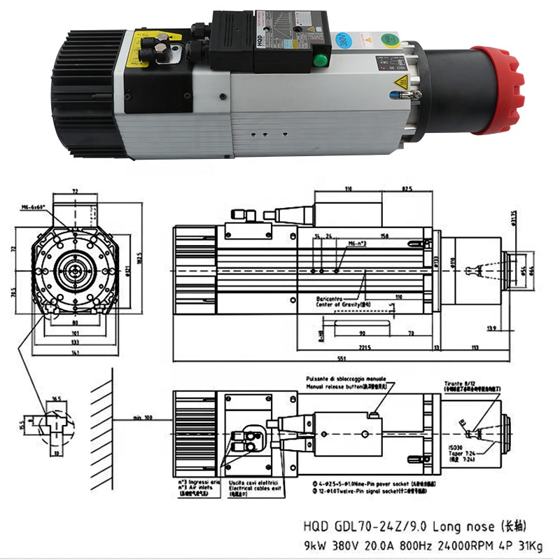 Dostawcy HQD 9kW 220V 380V Sil – Spindle Motor recenzja i cena
